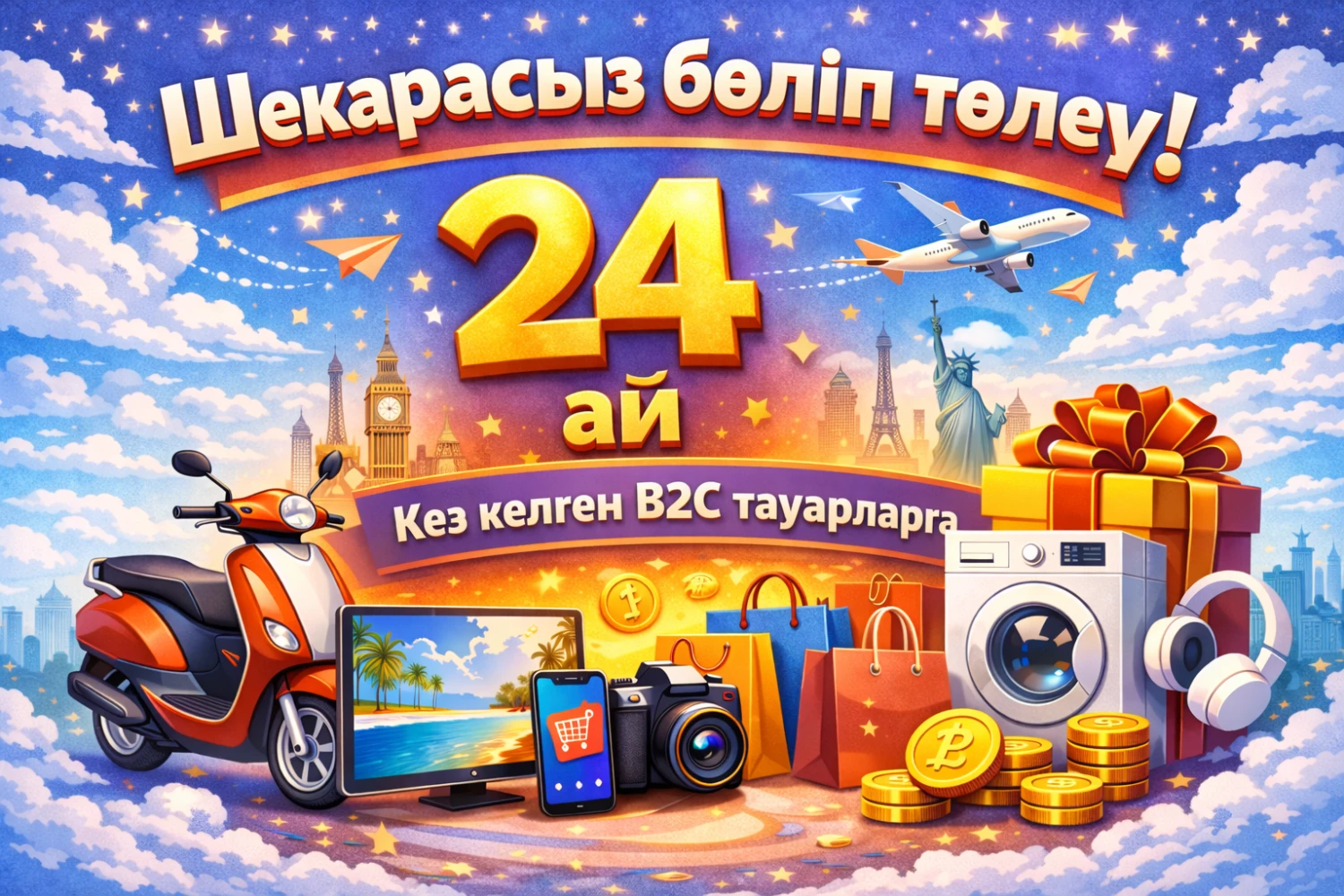 Бөліп төлеу 24 айга!
